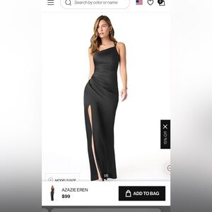 NWT!! Azazie Eren Stretch Satin Dresss